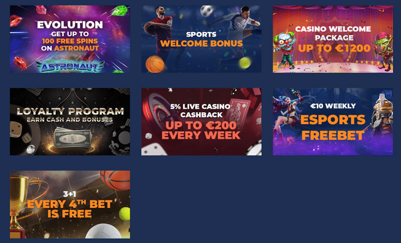 A principal oferta na área do casino é o bónus de boas-vindas. Esta promoção está disponível apenas para novos associados que se cadastrarem na plataforma, oferecendo bônus de 100% de até R$ 2.000. Porém, é importante lembrar que na hora de escolher um bônus de cassino, o saldo extra não pode ser utilizado para apostas esportivas e vice-versa.